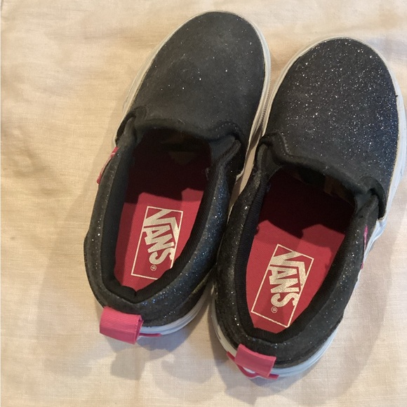 VANS KIDS CLASSIC MISSY BLACK GLITTER SLIP ON SHOES SZ. 11 - Picture 9 of 15